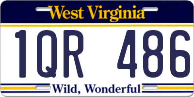 WV license plate 1QR486
