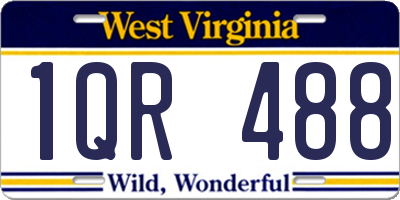 WV license plate 1QR488