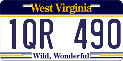 WV license plate 1QR490
