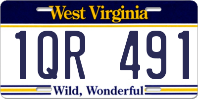 WV license plate 1QR491