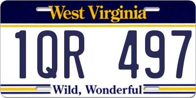 WV license plate 1QR497