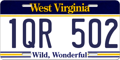 WV license plate 1QR502
