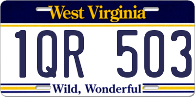 WV license plate 1QR503