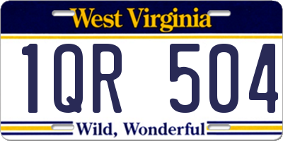 WV license plate 1QR504