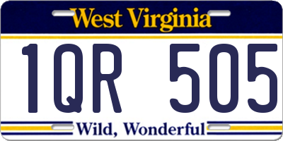 WV license plate 1QR505