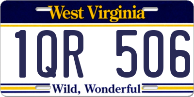 WV license plate 1QR506
