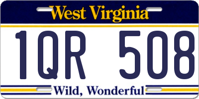 WV license plate 1QR508