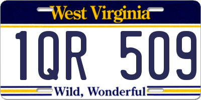 WV license plate 1QR509