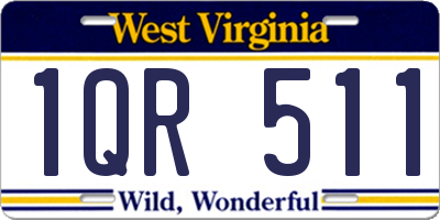 WV license plate 1QR511