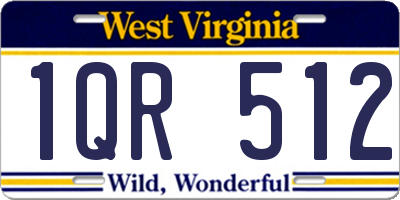 WV license plate 1QR512