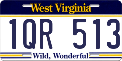 WV license plate 1QR513