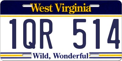 WV license plate 1QR514