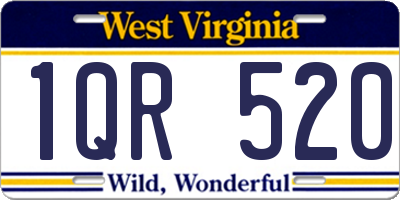 WV license plate 1QR520
