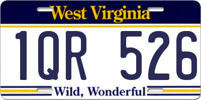 WV license plate 1QR526