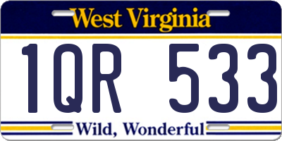 WV license plate 1QR533