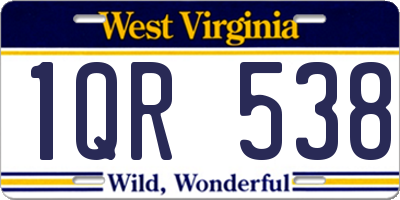 WV license plate 1QR538