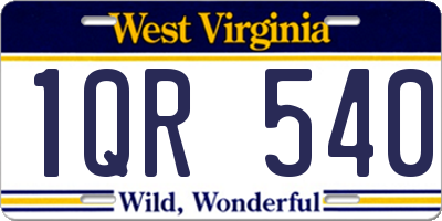 WV license plate 1QR540