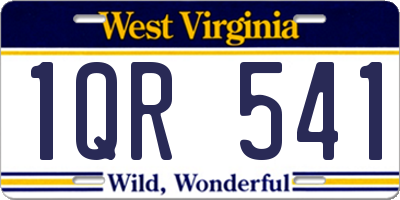 WV license plate 1QR541
