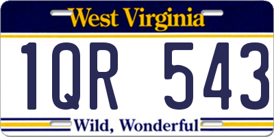 WV license plate 1QR543