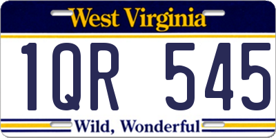 WV license plate 1QR545