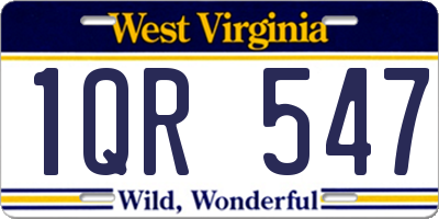 WV license plate 1QR547