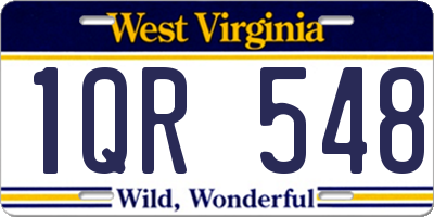 WV license plate 1QR548