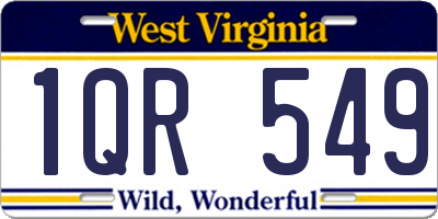 WV license plate 1QR549