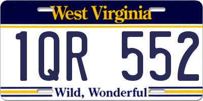 WV license plate 1QR552