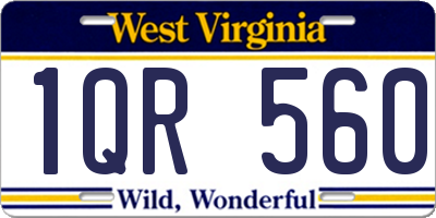 WV license plate 1QR560