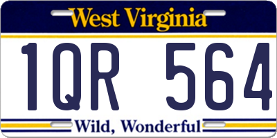 WV license plate 1QR564