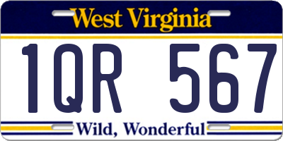 WV license plate 1QR567