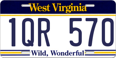 WV license plate 1QR570
