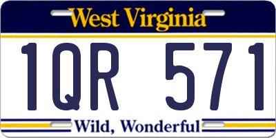 WV license plate 1QR571
