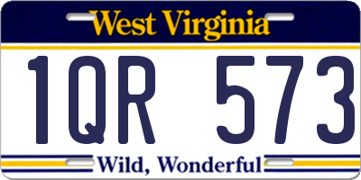 WV license plate 1QR573
