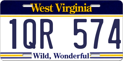 WV license plate 1QR574