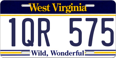 WV license plate 1QR575