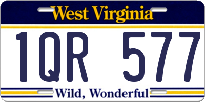 WV license plate 1QR577