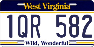 WV license plate 1QR582