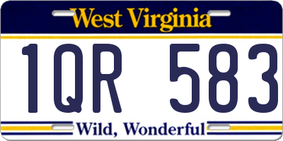WV license plate 1QR583