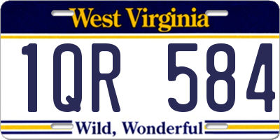 WV license plate 1QR584