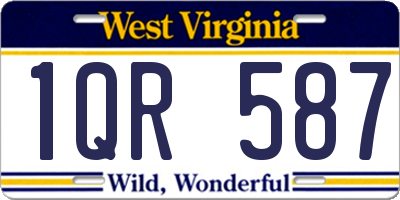 WV license plate 1QR587