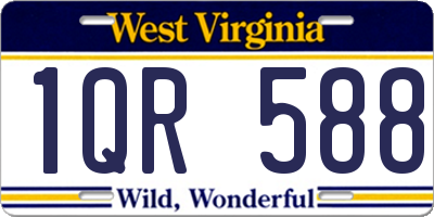WV license plate 1QR588