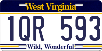 WV license plate 1QR593