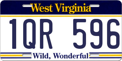 WV license plate 1QR596