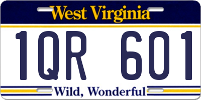 WV license plate 1QR601