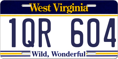 WV license plate 1QR604
