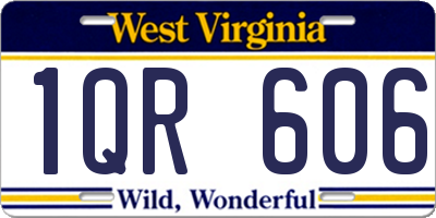 WV license plate 1QR606