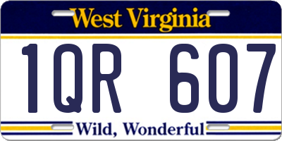 WV license plate 1QR607