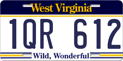WV license plate 1QR612