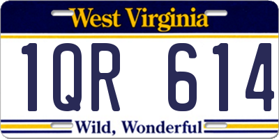 WV license plate 1QR614